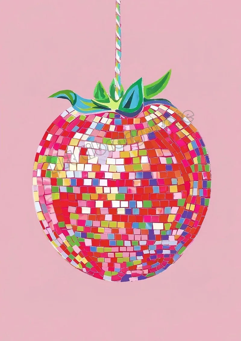 affiche créative de boule disco abstraite rétro décor mural artistique