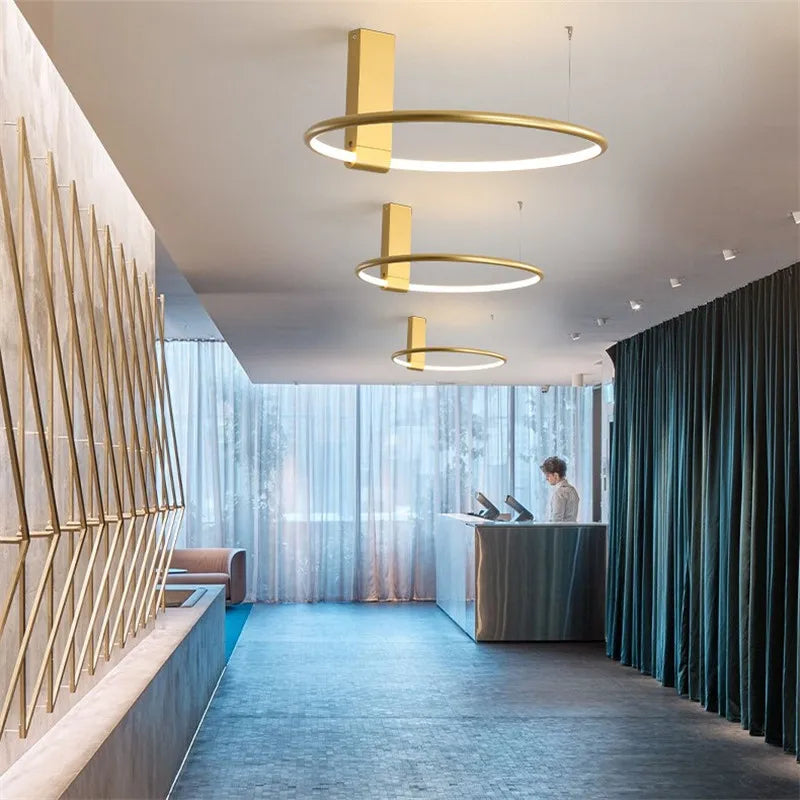 plafonnier circulaire moderne à led avec rotation créative à 360 degrés