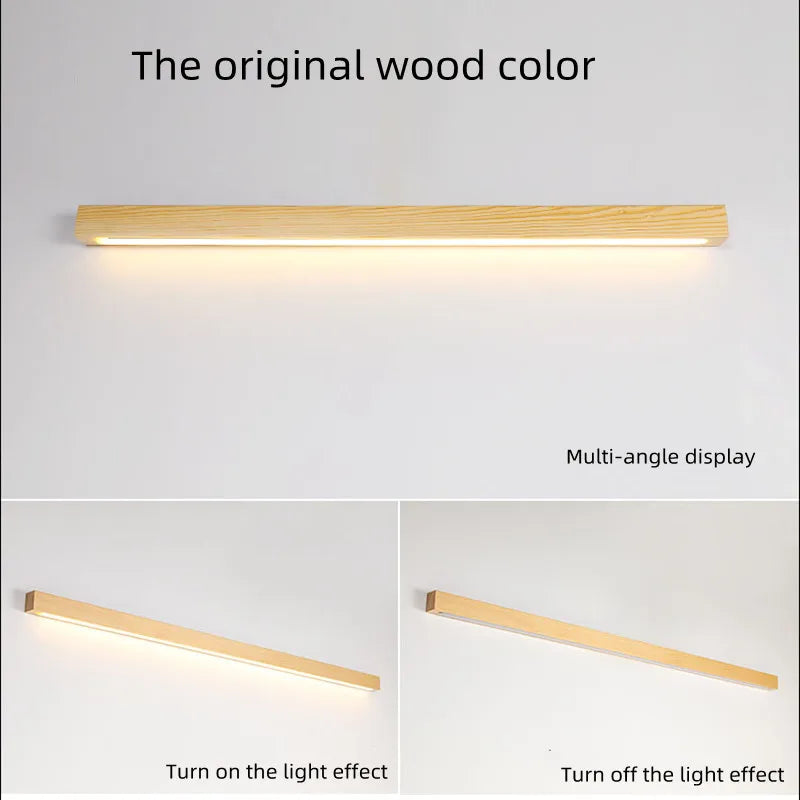 Applique murale LED double couleur en bois de noyer
