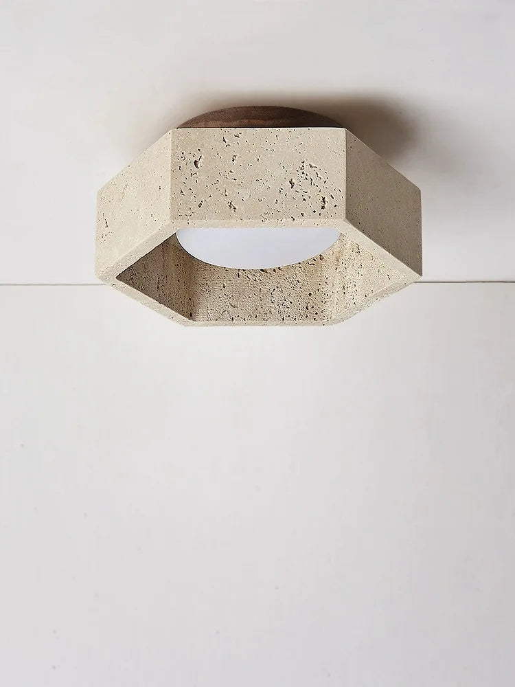 plafonnier led style moderne wabi-sabi en bois clair