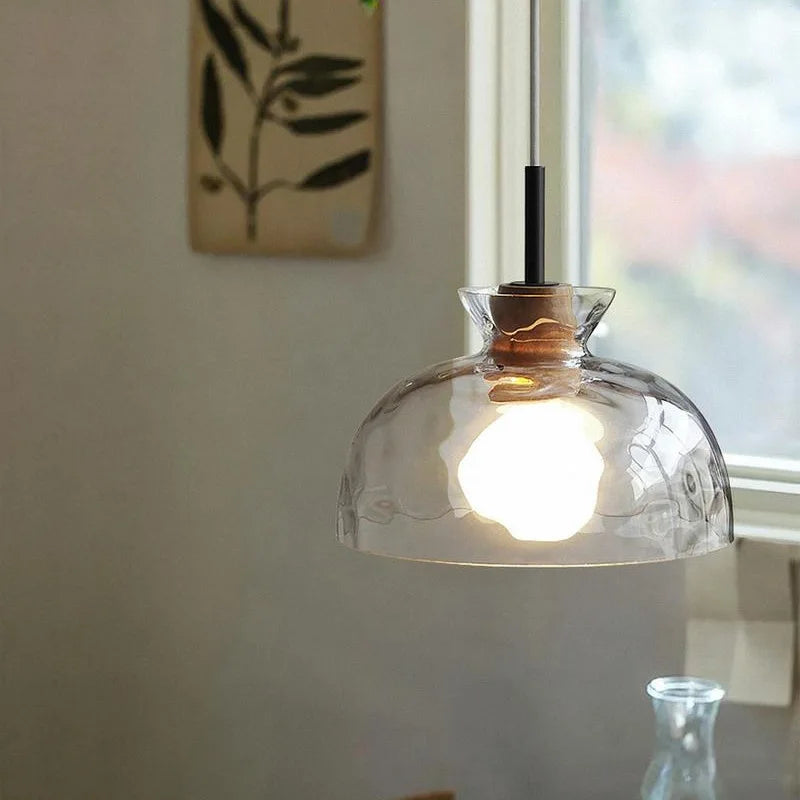 suspension nordique avec abat-jour en verre pour restaurant