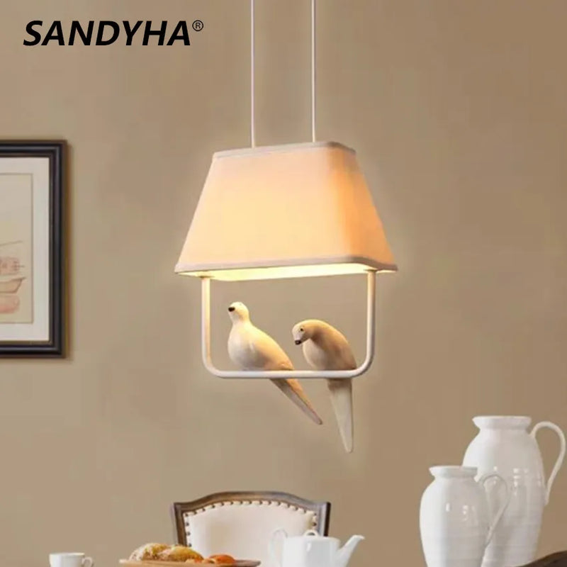 lustre style japonais simple avec suspension oiseau