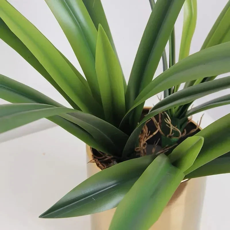feuilles de clivia artificielles en caoutchouc souple pour décoration intérieure