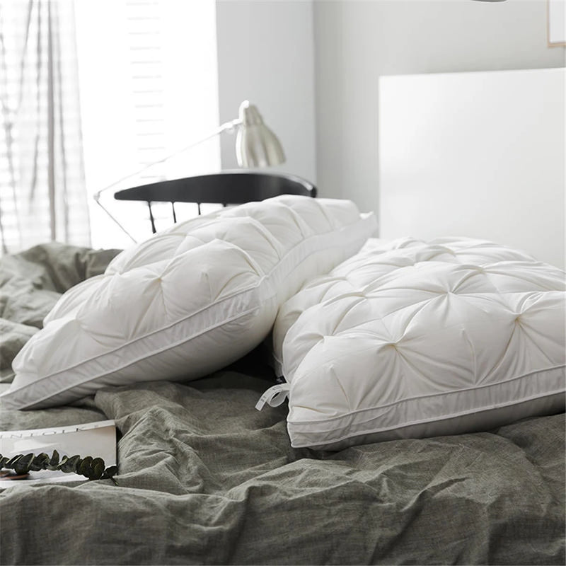 oreiller en duvet d'oie rectangulaire style 3D pour un sommeil confortable