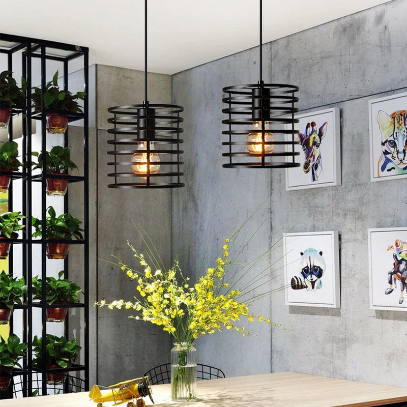 Suspension cylindrique Cage en fer