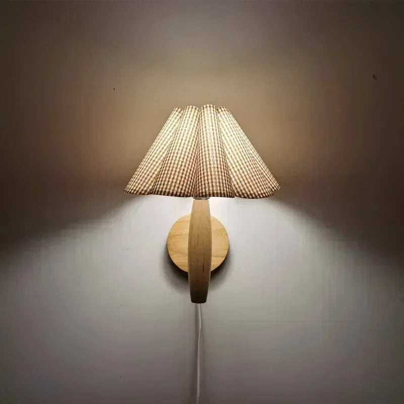 Applique murale Led en bois avec interrupteur