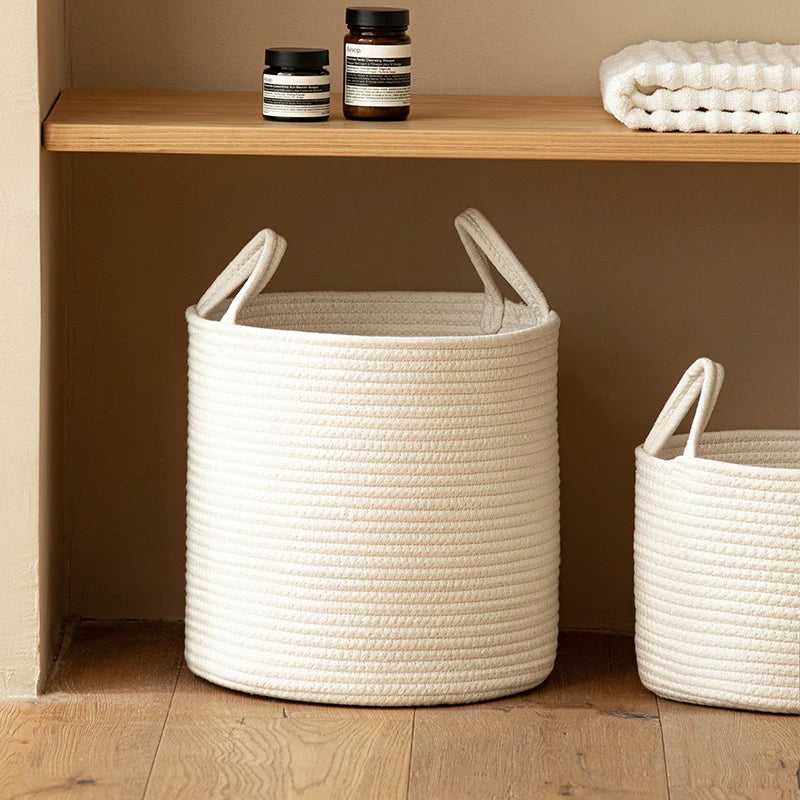 panier de rangement en corde pour jouets et linge enfant