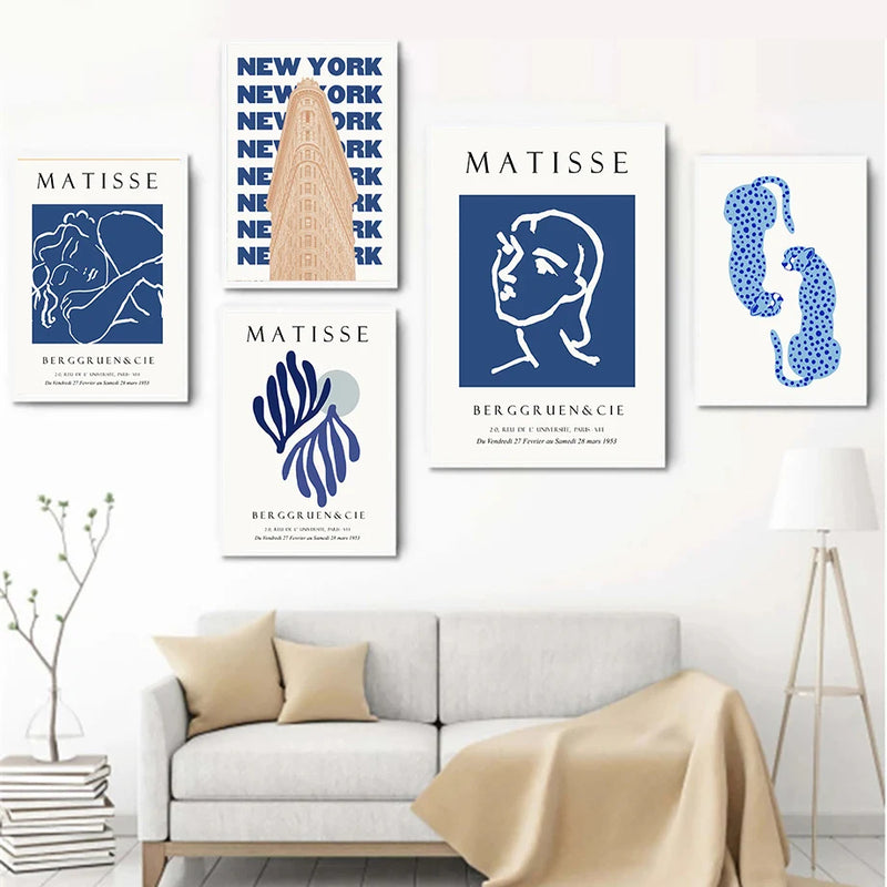 art mural abstrait lignes corps feuillage léopard décor mural