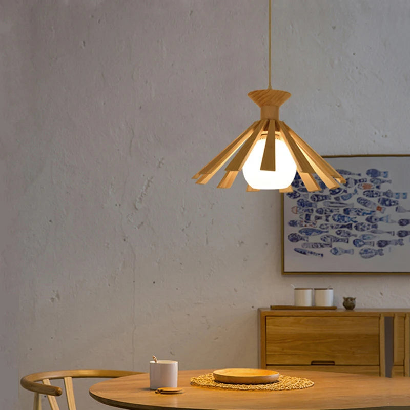 suspension nordique à led en bois pour décoration intérieur 2024