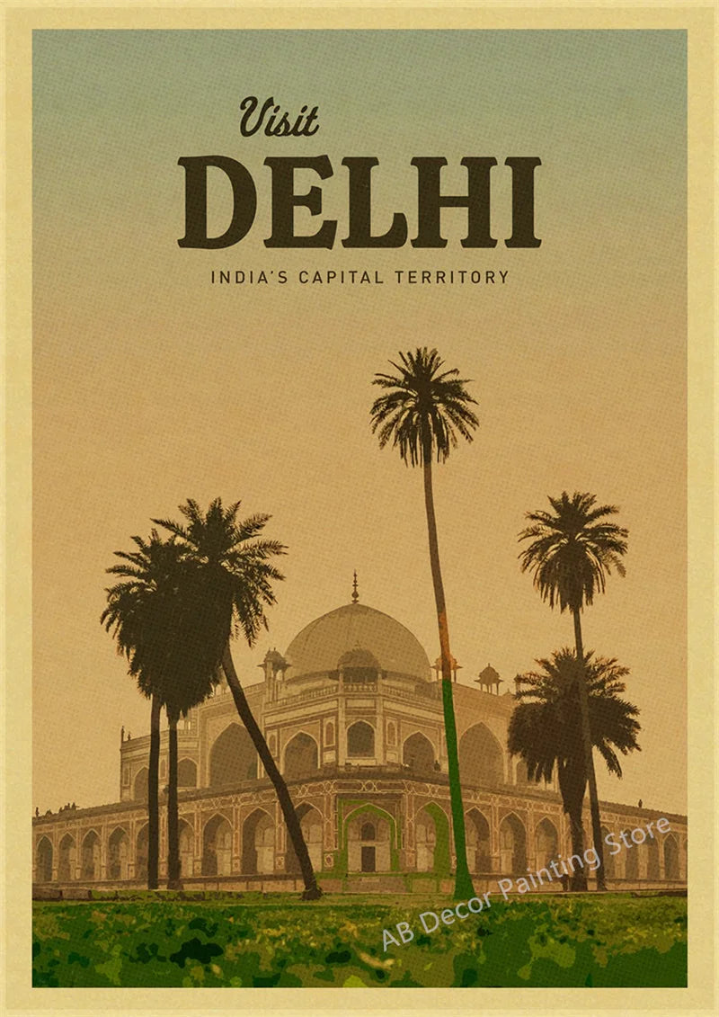 affiche vintage pour passionnés de voyage à travers le monde