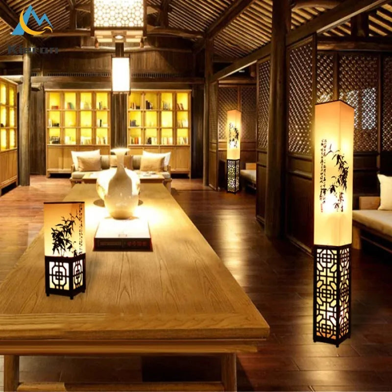 Lampadaire Moderne Simple En Bois Massif LED