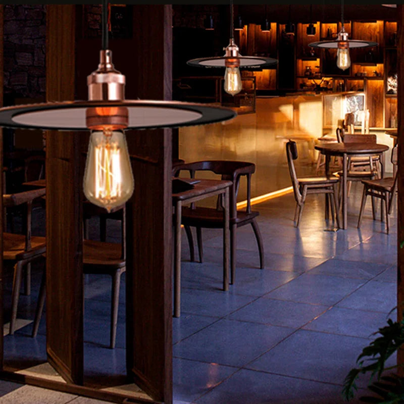 suspension luminaire ufo vintage créative pour restaurant et café