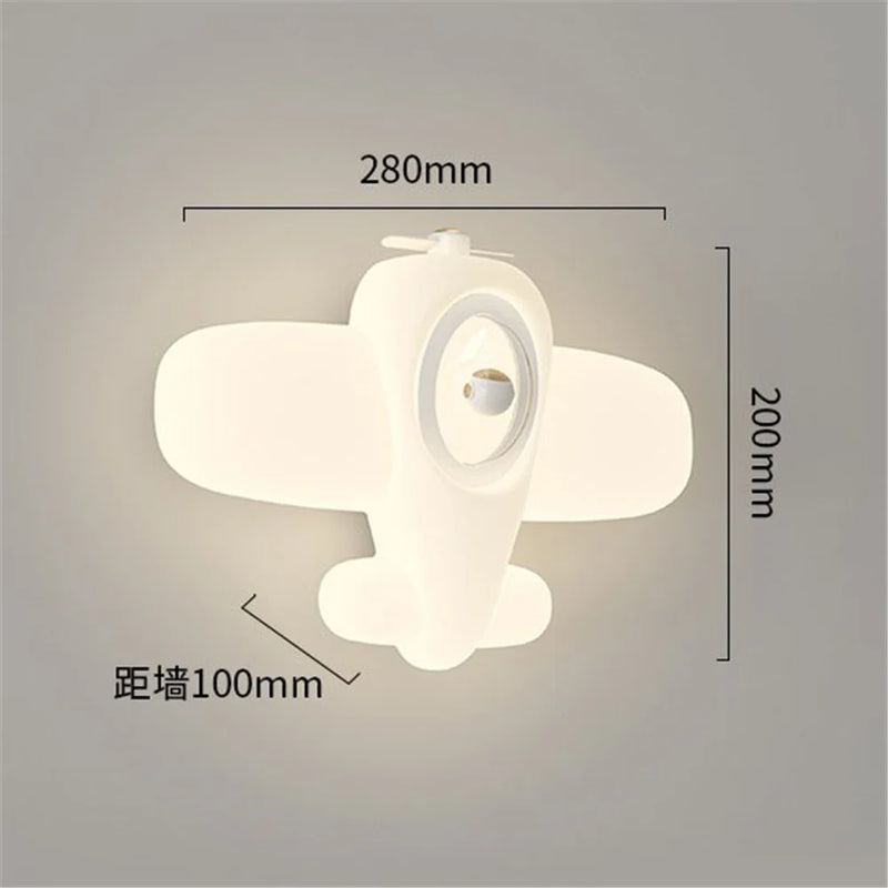 applique murale led en forme d'avion ou d'étoile pour enfants