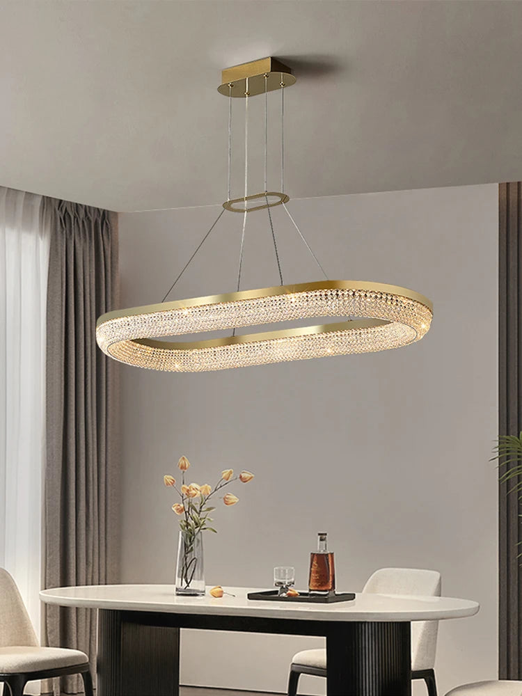 lustre de luxe led rond design moderne pour intérieur