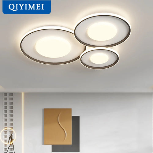 lustre nordique qiyimei éclairage intérieur lumière ronde lampara