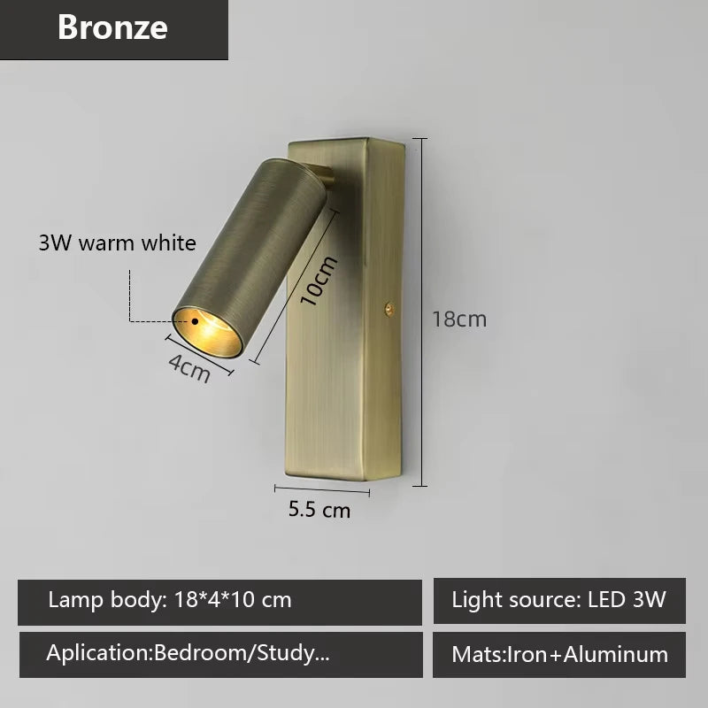 applique murale led rotative moderne pour lecture