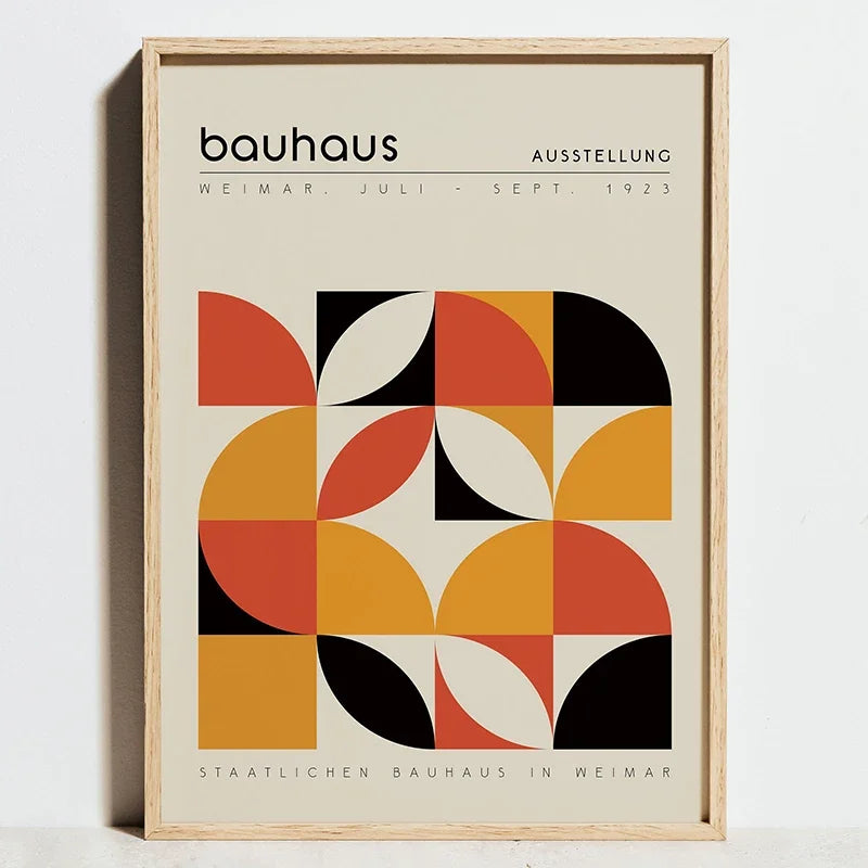 affiches géométriques bauhaus art mural abstrait minimaliste