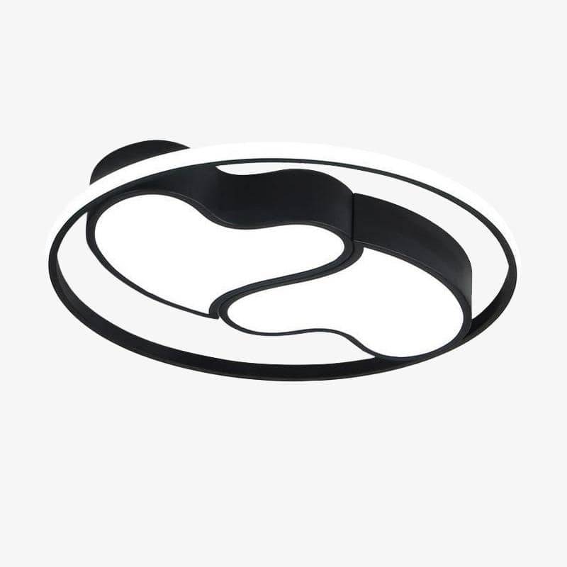 Plafonnier design LED coeurs encerclés noir et blanc Bwart
