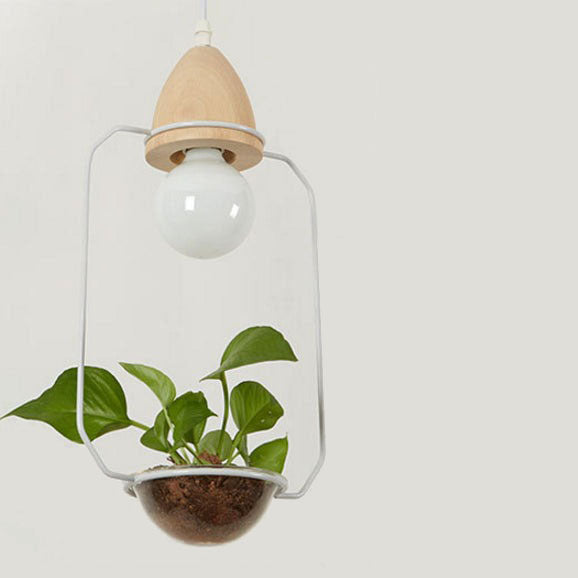 Suspension LED art déco avec des plantes Mira