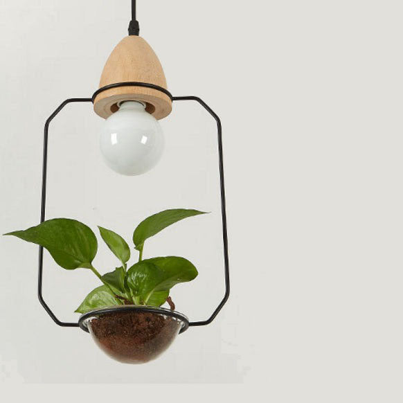 Suspension LED art déco avec des plantes Mira