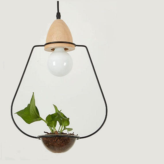 Suspension LED art déco avec des plantes Mira