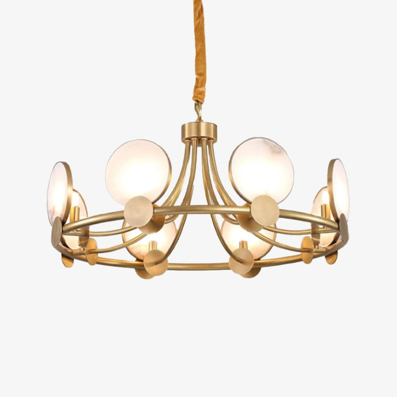 Lustre moderne LED en forme circulaire et marbré Zélie