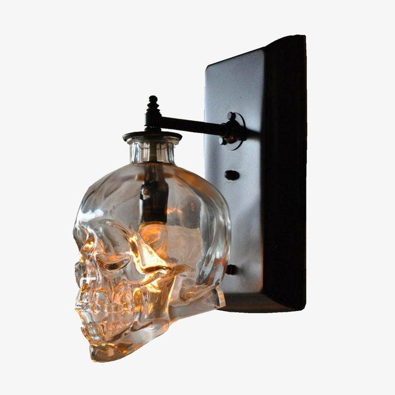 Applique murale en forme de tête de mort en verre Skull