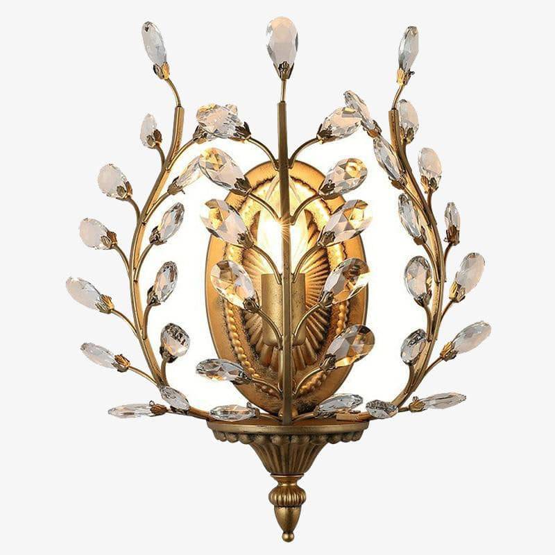 Applique murale rétro LED avec finitions en bronze Crystal