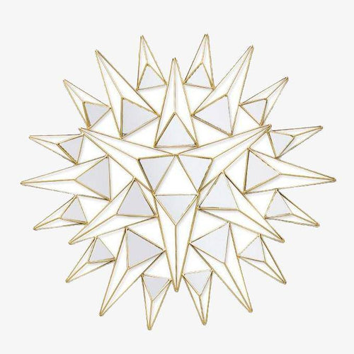 Grand miroir mural design à triangles 3D