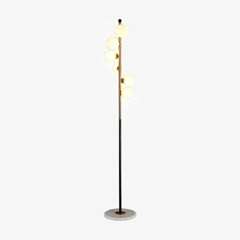 Lampadaire design moderne LED doré à boule en verre