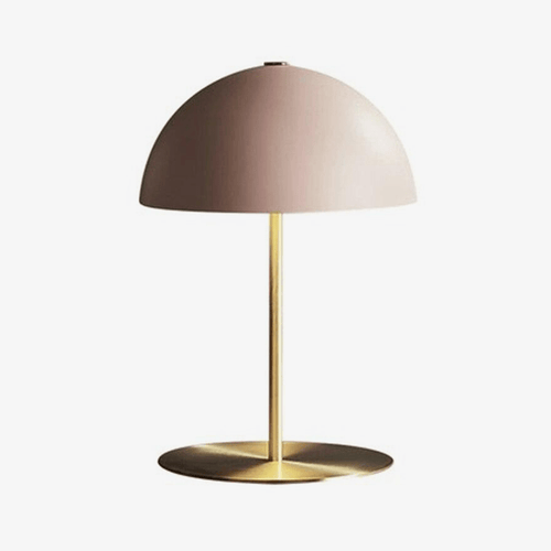 Lampe à poser design LED avec socle doré et abat-jour style Mushroom