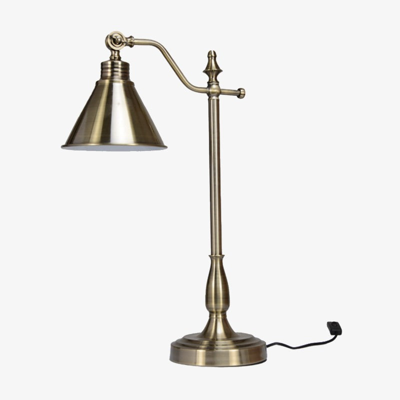 Lampe à poser vintage avec abat-jour conique en métal Nevula