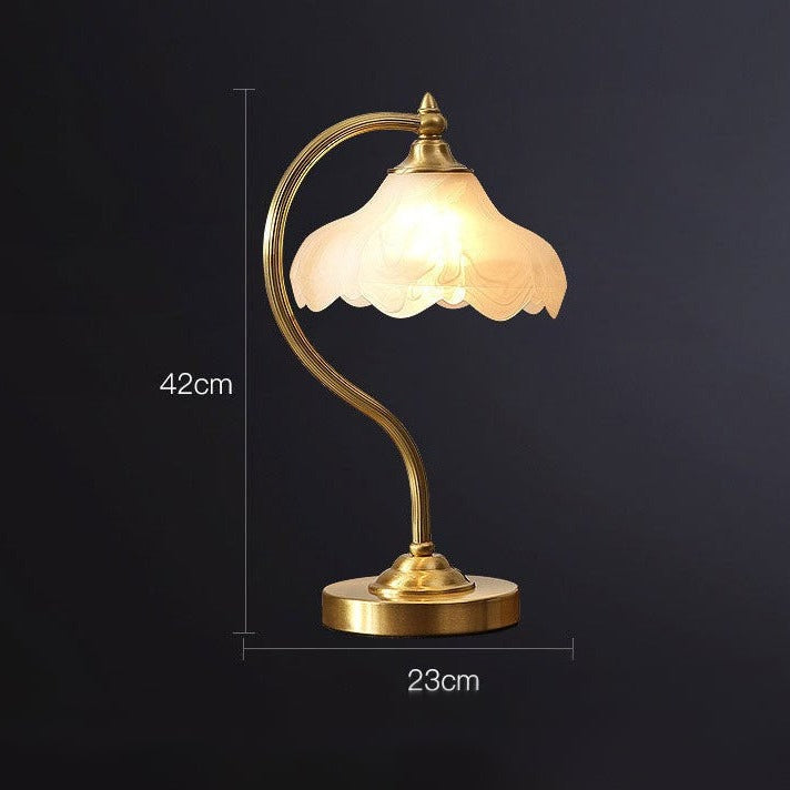 Lampe à poser vintage avec abat-jour fleur Magnolya