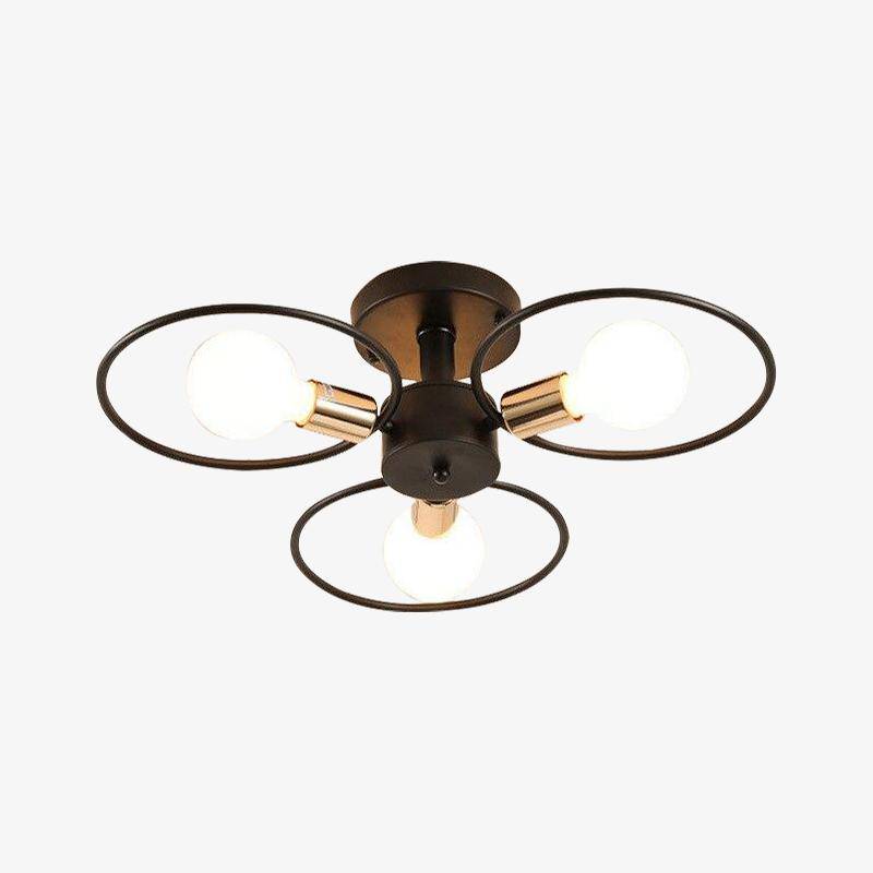 Plafonnier LED avec plusieurs cercles en métal