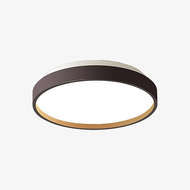 Plafonnier moderne LED métallique circulaire et fin Glenn