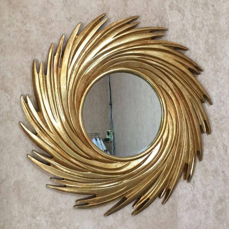 Miroir mural décoratif rond soleil en spirale Comb