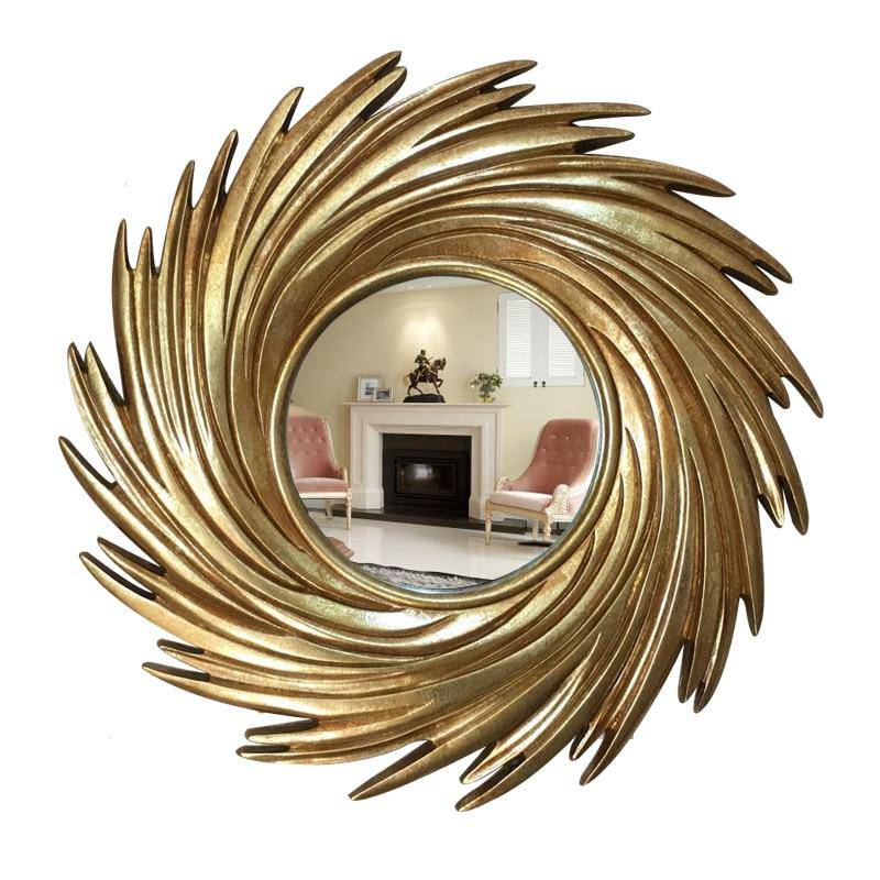 Miroir mural décoratif rond soleil en spirale Comb