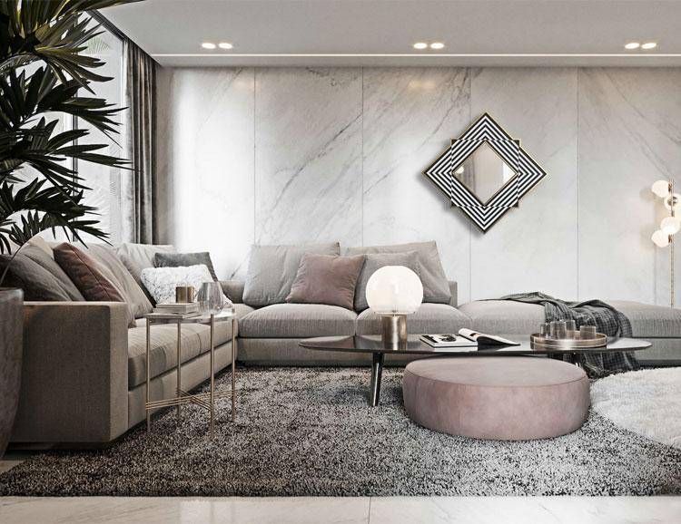 Miroir mural en losange et bandes noires et blanches en bois Frame