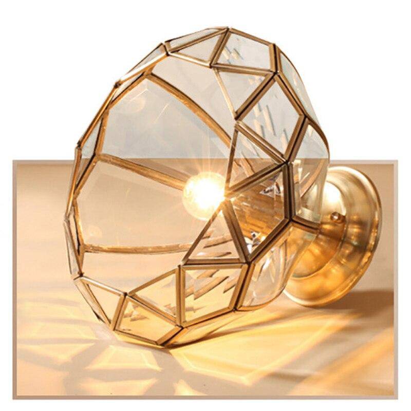 Plafonnier LED rustique doré en verre Sgrow