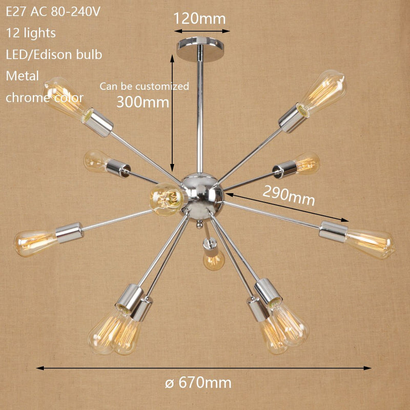 Lustre moderne LED style araignée métallique réglable Makari