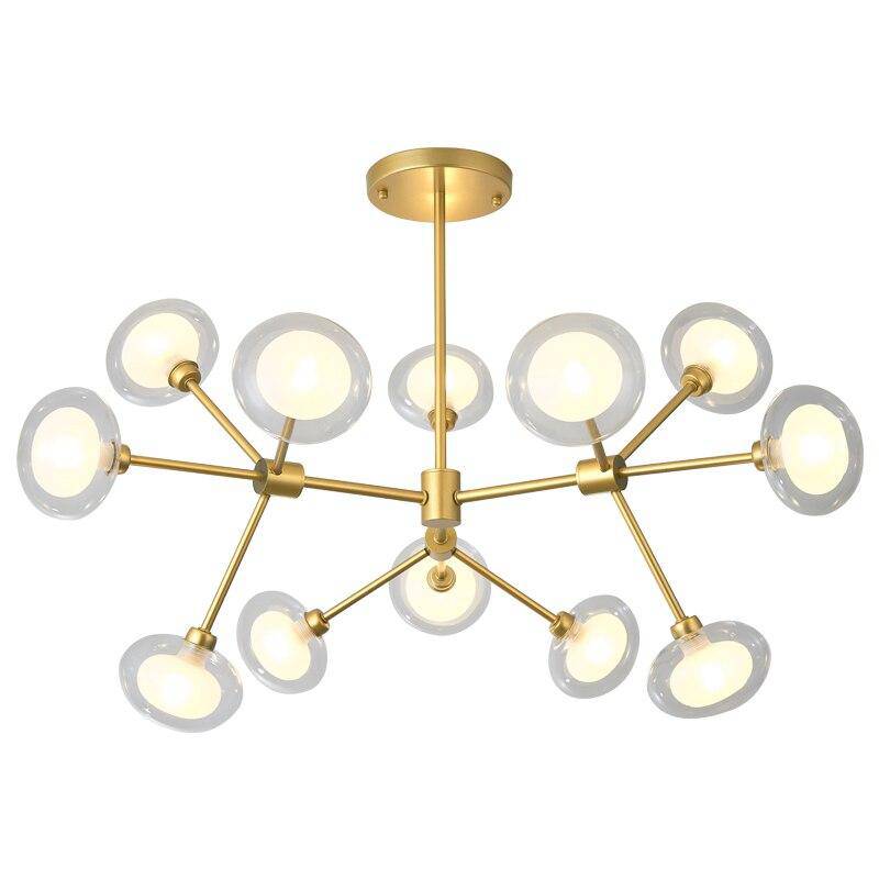 Lustre LED design branches et lampes en verre Lighting