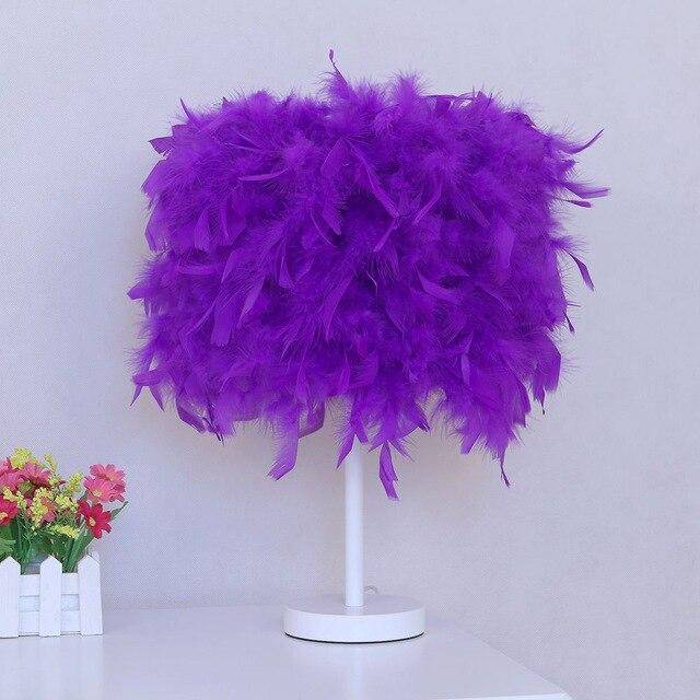 Lampe à poser LED avec plumes colorées