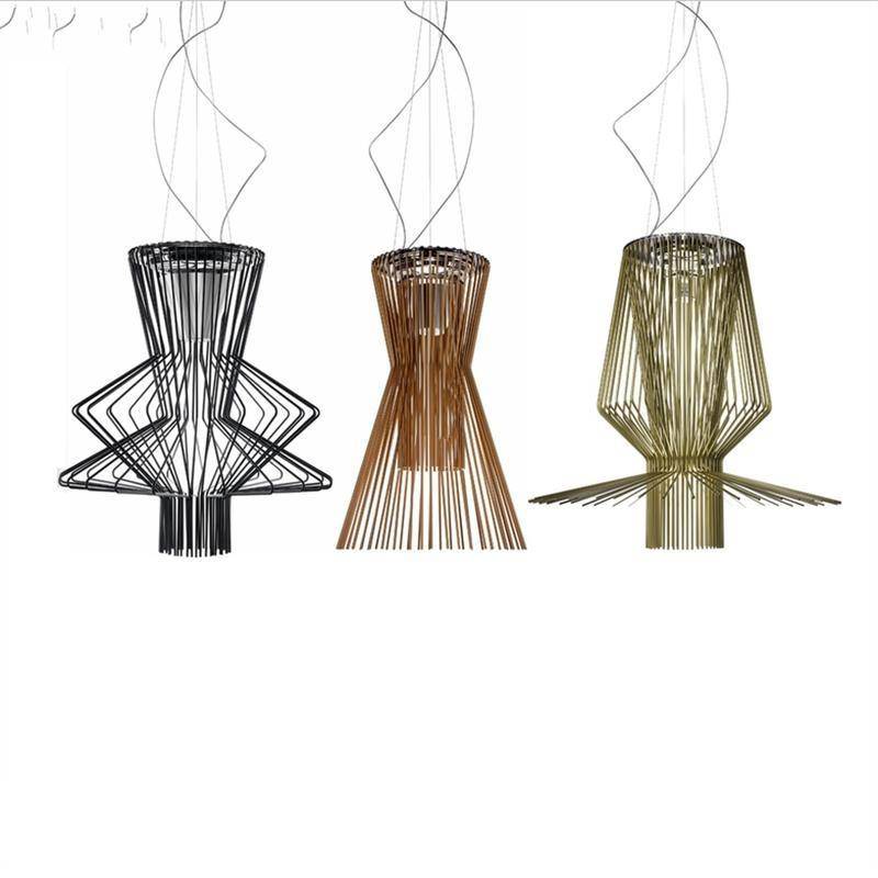 Suspension design LED en cage métal style industriel