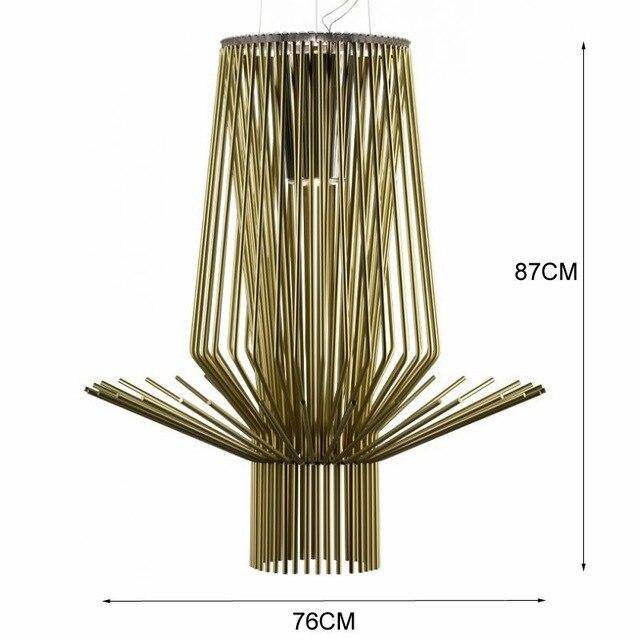 Suspension design LED en cage métal style industriel