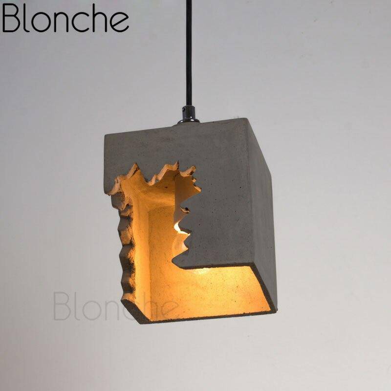 Suspension moderne LED avec abat-jour cube gris Loft