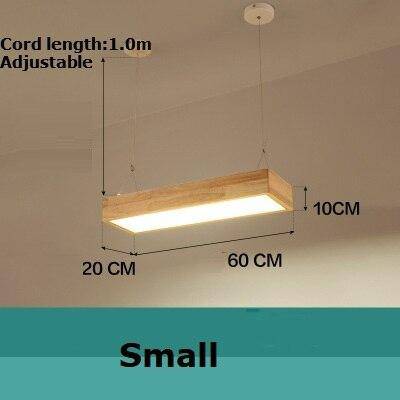 Lustre moderne à LED avec rectangle aux bords épais en bois Fly