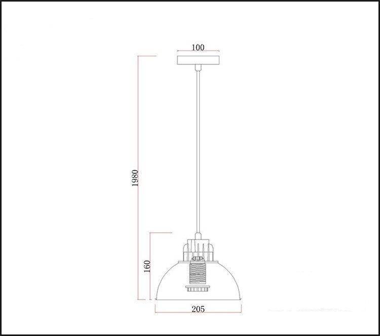 Suspension retro demi boule style industrielle