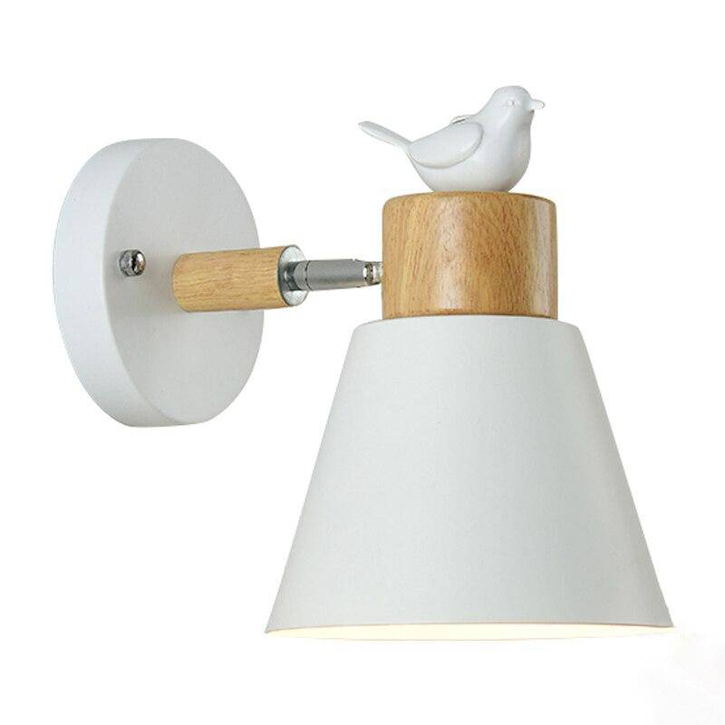 Applique murale moderne LED avec abat-jour métal style Bird