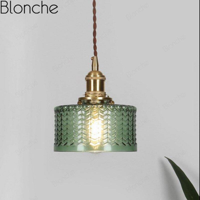 Suspension moderne LED métal et abat-jour en verre