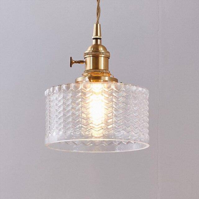 Suspension moderne LED métal et abat-jour en verre